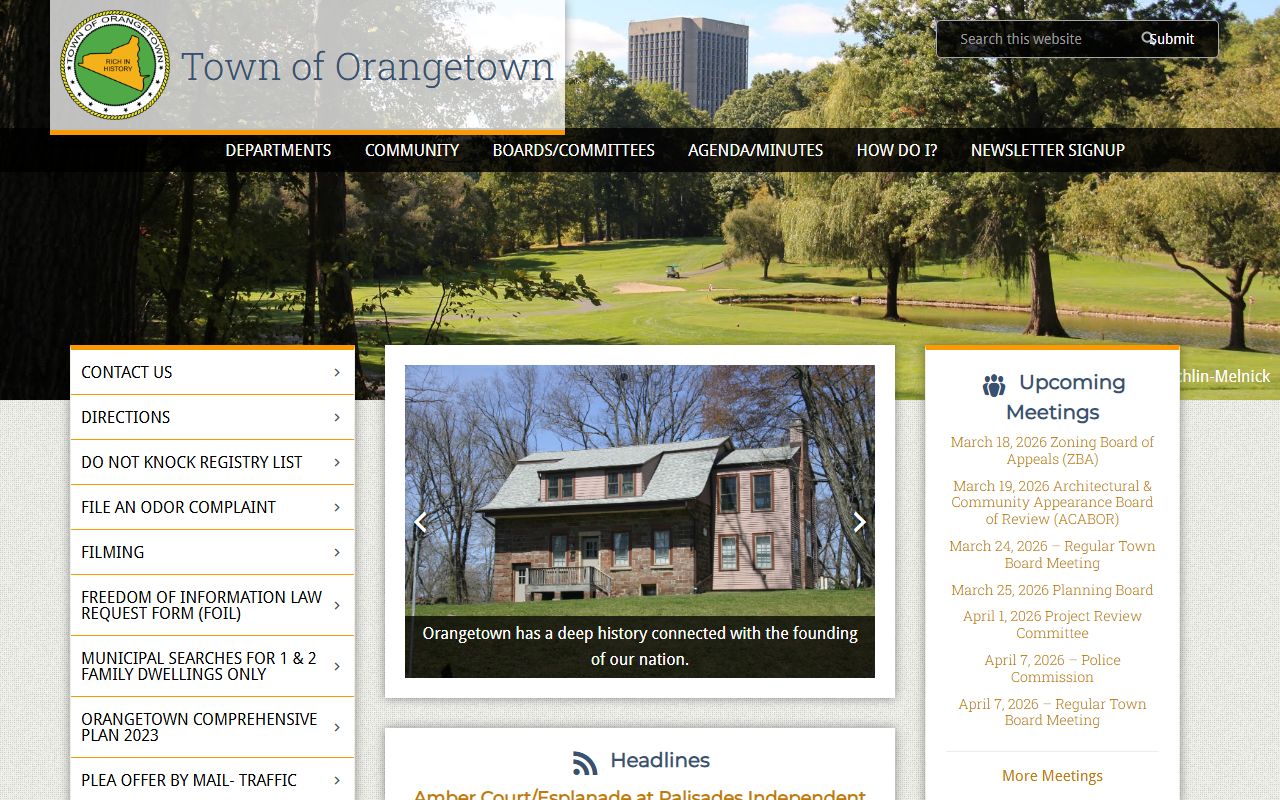 Orangetown marriage license information from Town of Orangetown website