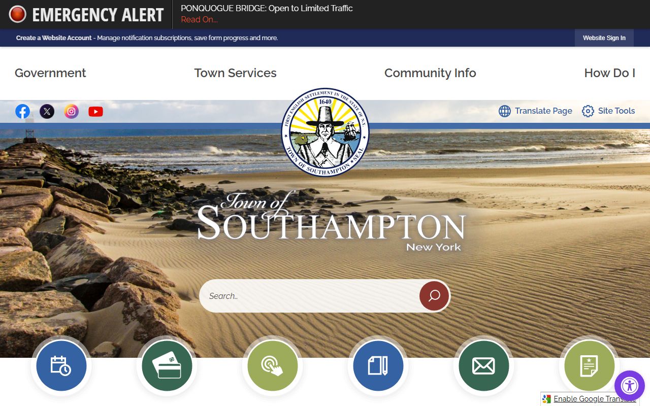 Southampton marriage license information from Southampton Town Clerk website