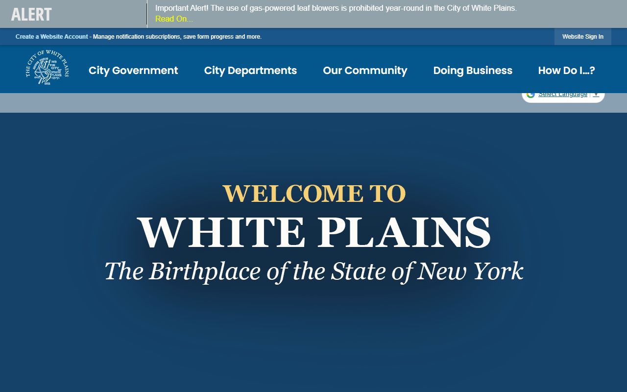 White Plains marriage license information from City Clerk website