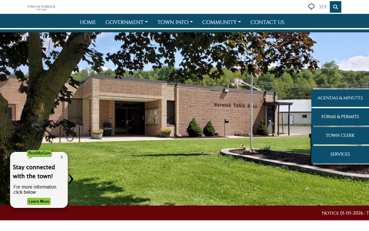 Norwich Town Clerk website for Chenango County marriage license