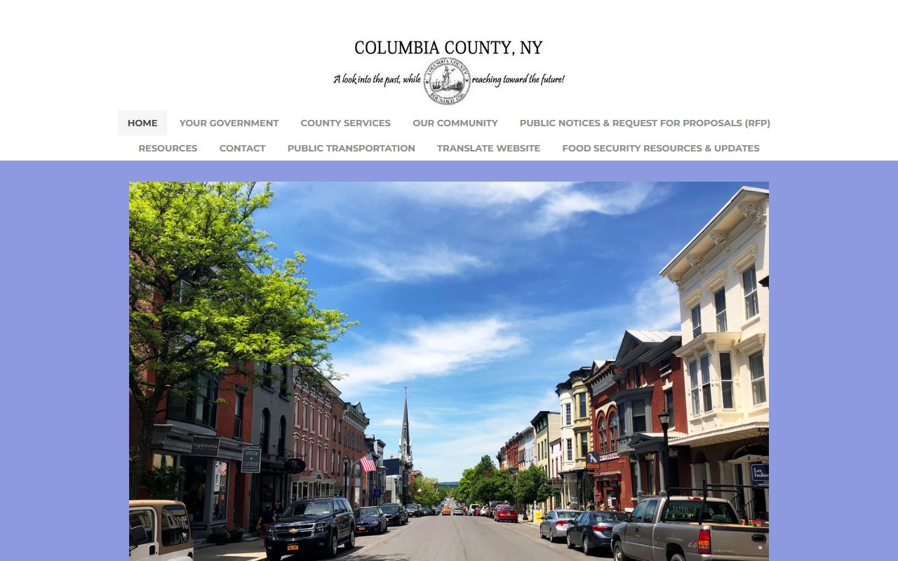 Columbia County Clerk website with marriage license information