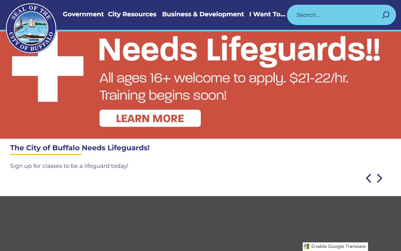 Buffalo City Clerk website for Erie County marriage license information