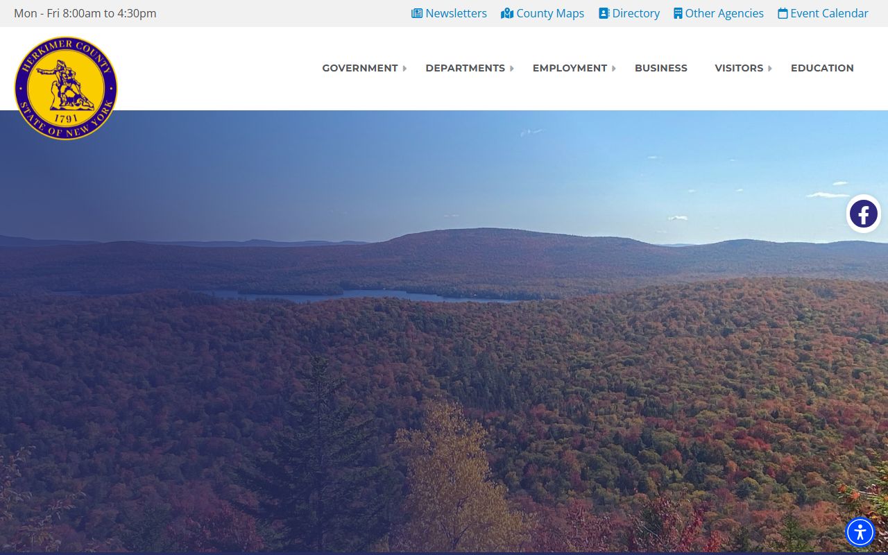 Herkimer County Clerk website with marriage license information