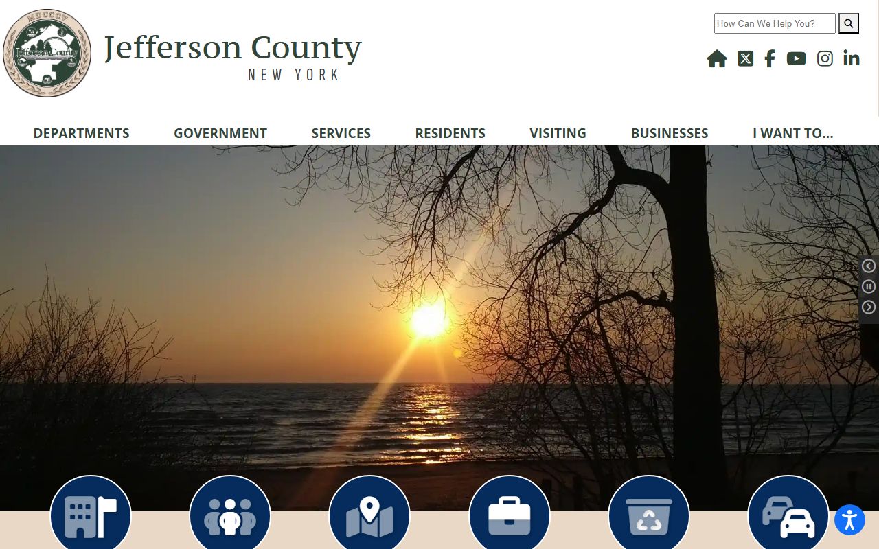Jefferson County records page with county services