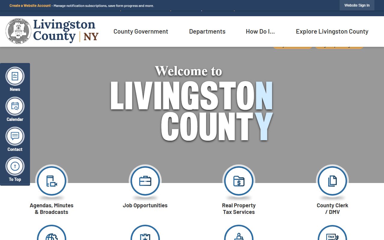 Livingston County government website for marriage license information