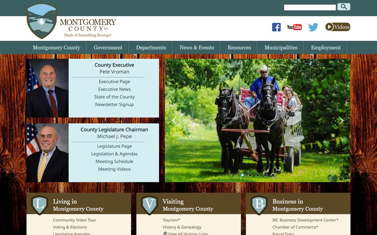 Montgomery County government website with marriage license information