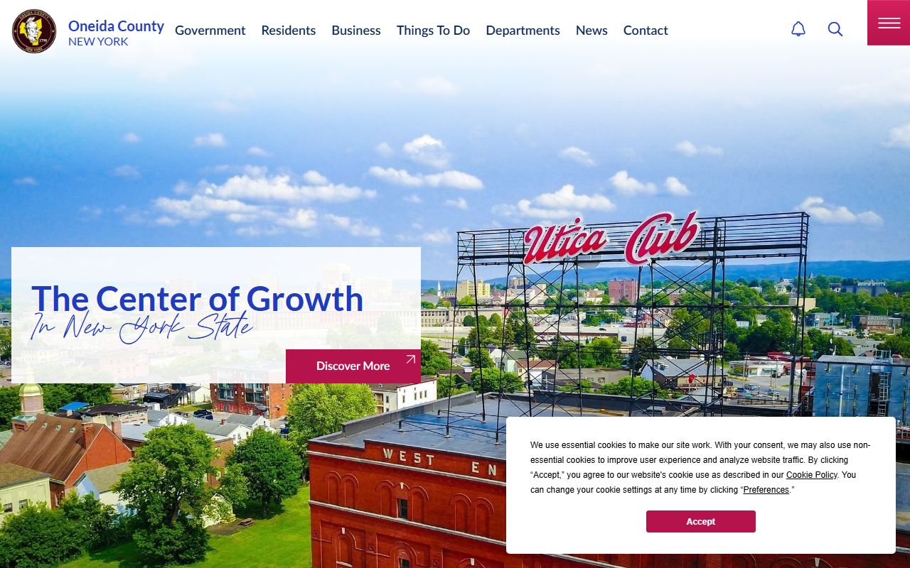 Oneida County marriage license information from the county clerk website