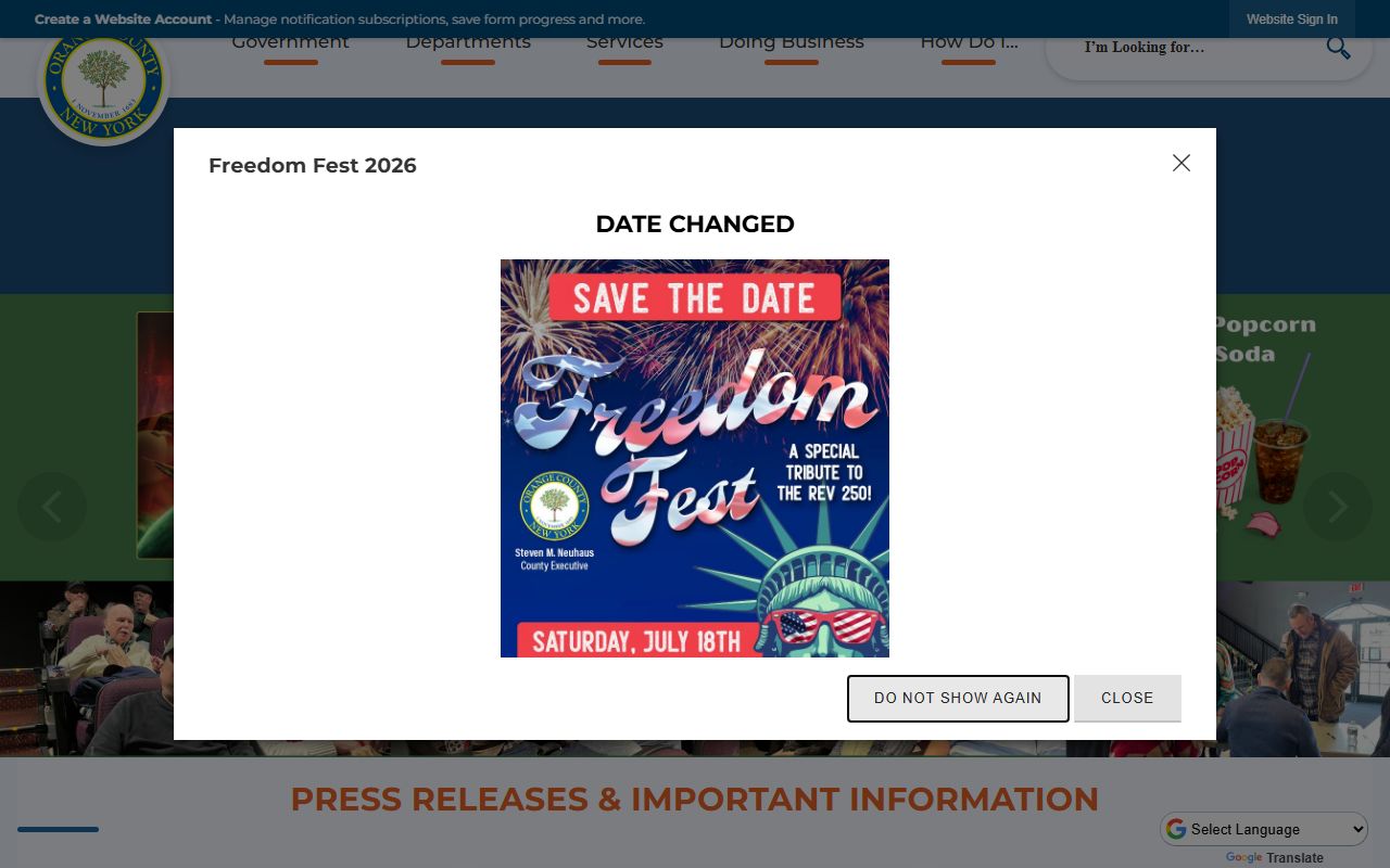 Orange County marriage license information from the county government website